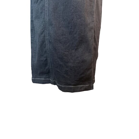 Topshop Size 8 Black Denim Spaghetti Strap Midi Front Slit Jean Dress - Picture 8 of 15